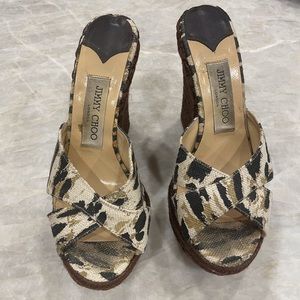 Jimmy Choo canvas upper wedges. Size 36